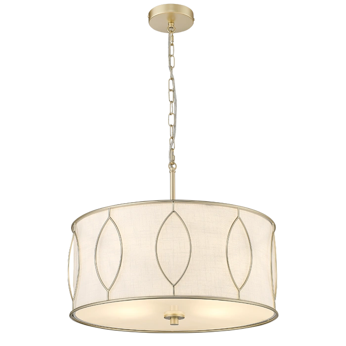 Norfolk 4lt Hanging Pendant Light- Matte Gold