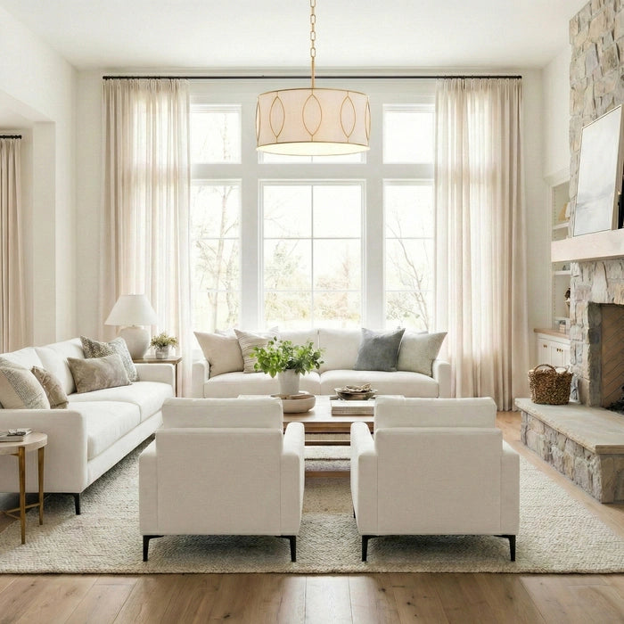 Norfolk 4lt Hanging Pendant Light- Matte Gold