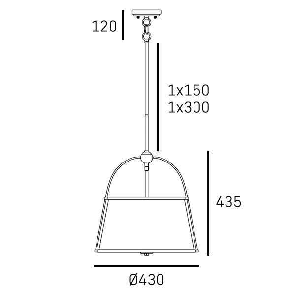 Savannah 3lt/5lt Pendant Light- Brass