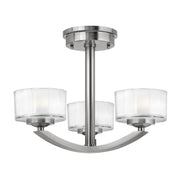 Meridian 3L Semi Flush Ceiling Light – Brushed Nickel Finish