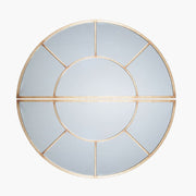 Metal 2 Half Moon Section Wall Mirror - Antique Gold Finish