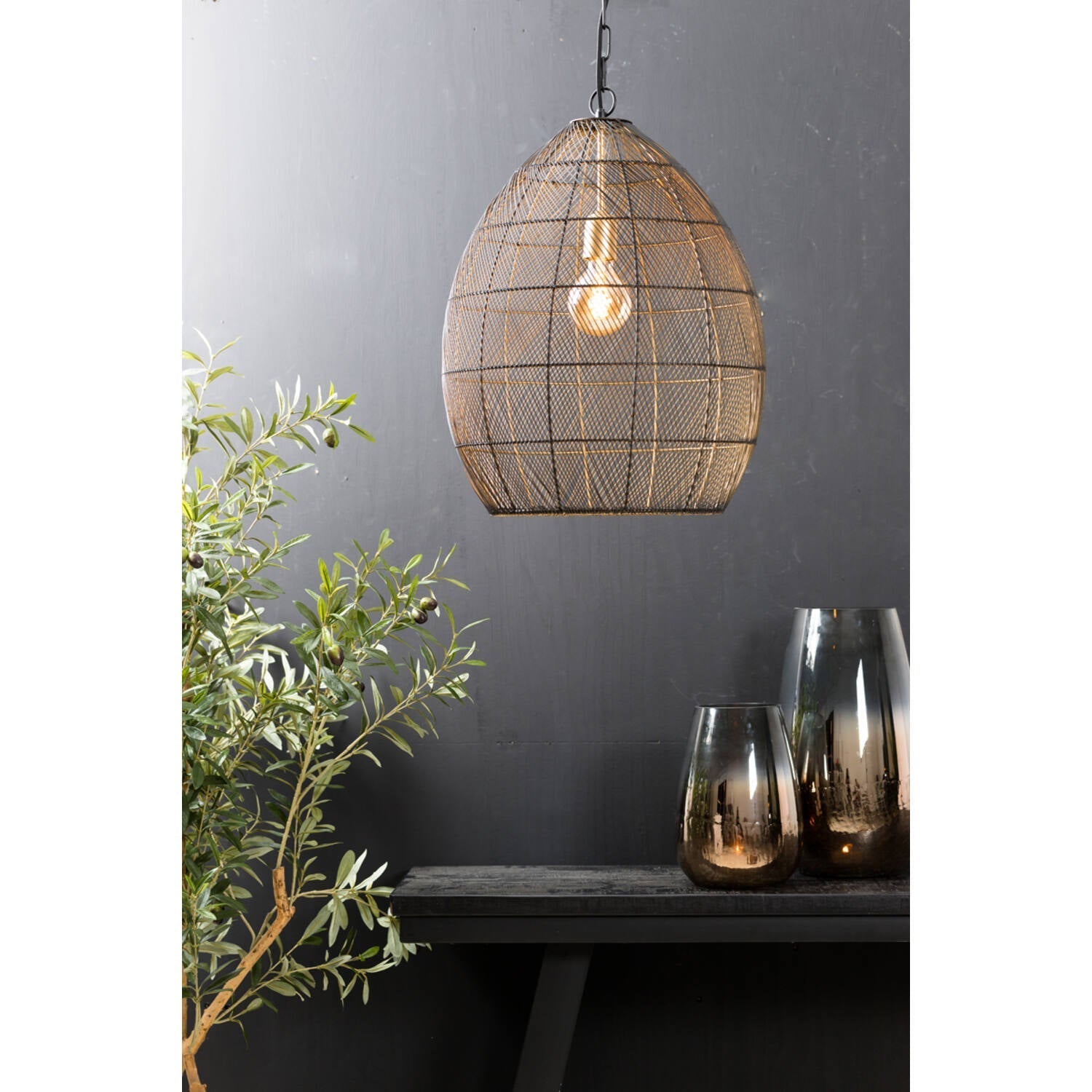 Meya Black Wire Pendant - Medium / Large