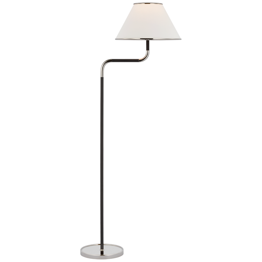 Rigby Bridge Arm Floor Lamp-Soft Brass/ Polished Nickel Finishes