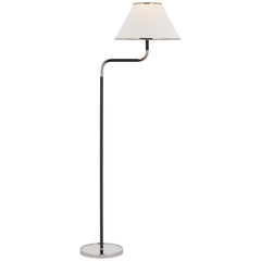Rigby Bridge Arm Floor Lamp-Soft Brass/ Polished Nickel Finishes