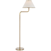 Rigby Bridge Arm Floor Lamp-Soft Brass/ Polished Nickel Finishes