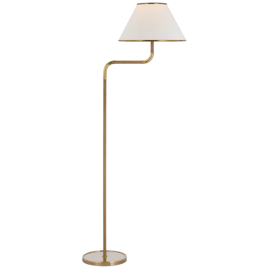 Rigby Bridge Arm Floor Lamp-Soft Brass/ Polished Nickel Finishes