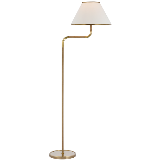 Rigby Bridge Arm Floor Lamp-Soft Brass/ Polished Nickel Finishes