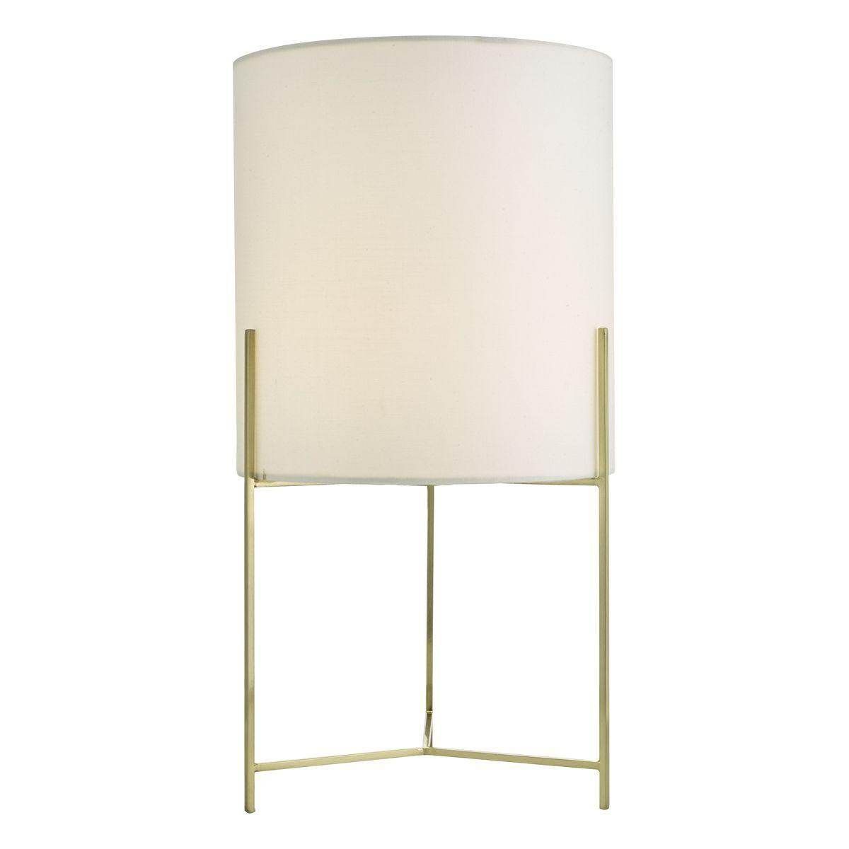 Dar Michaela Table Lamp Satin Gold Cw Shd - Cusack Lighting