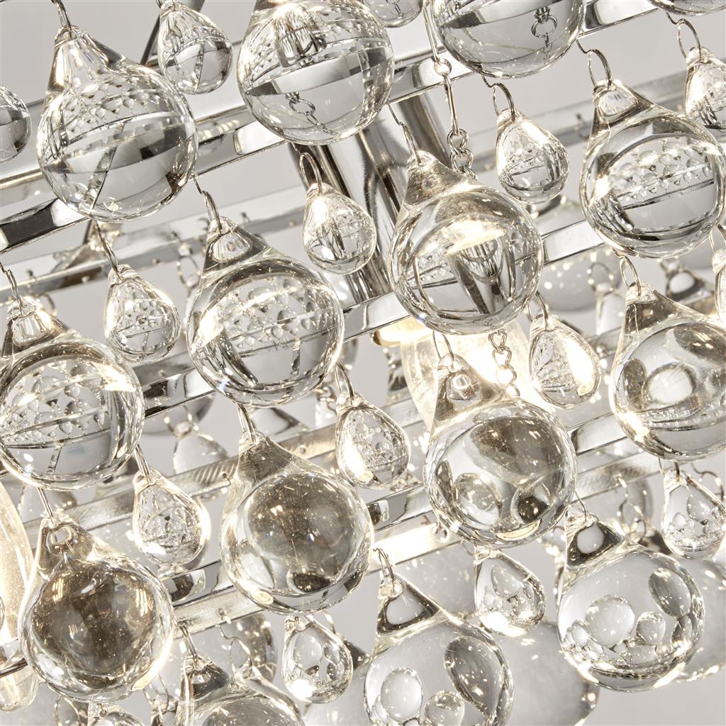 Michelle 5Lt Kitchen Light - Chrome Metal & Rain Drop Glass