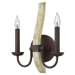 Middlefield 2Lt Wall Light - Iron Rust Finish