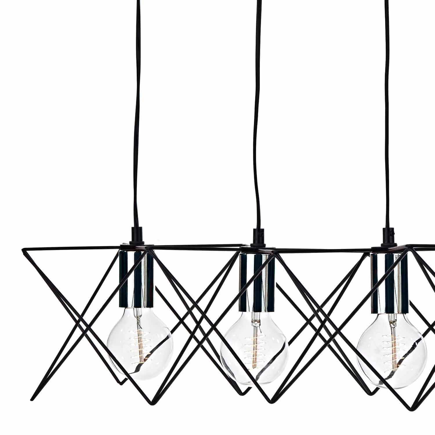 Midi 3/4/5Lt Kitchen Light Black & Bright Copper Detail
