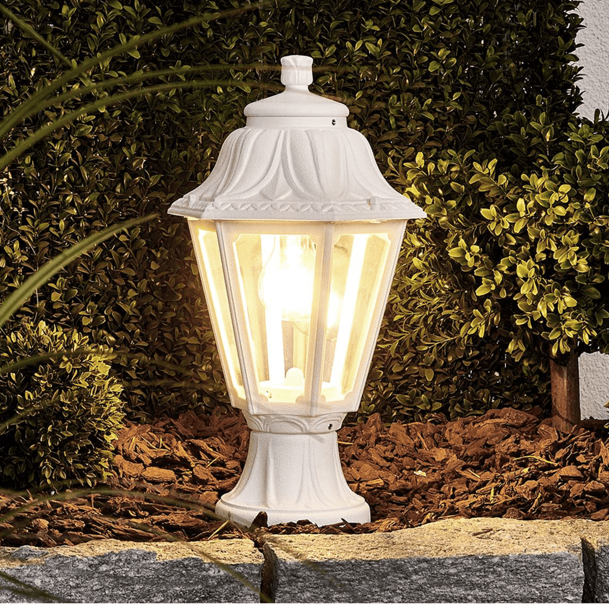 Mikrolot/Anna White Clear E27 Post Top Light - Cusack Lighting