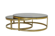 Milagro Coffee Table - Brown Glass & Light Gold Finish