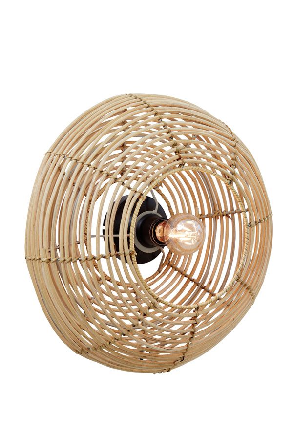 Milan Large Wall Lamp - Natural Rattan Finish