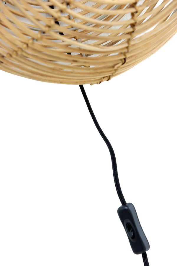 Milan Medium Wall Lamp - Natural Rattan Finish