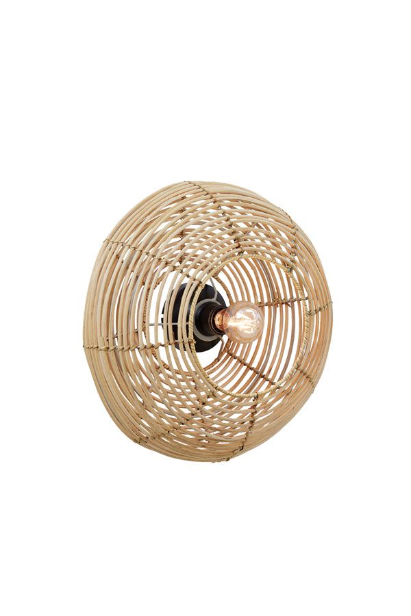 Milan Medium Wall Lamp - Natural Rattan Finish