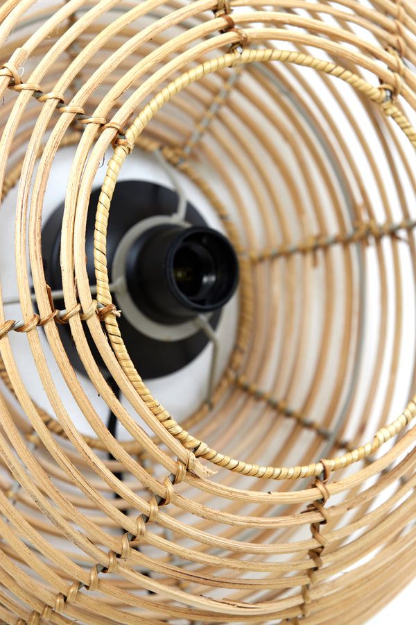 Milan Large Wall Lamp - Natural Rattan Finish