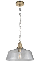 Millar 1Lt Pendant - Antique Brass/Satin Chrome