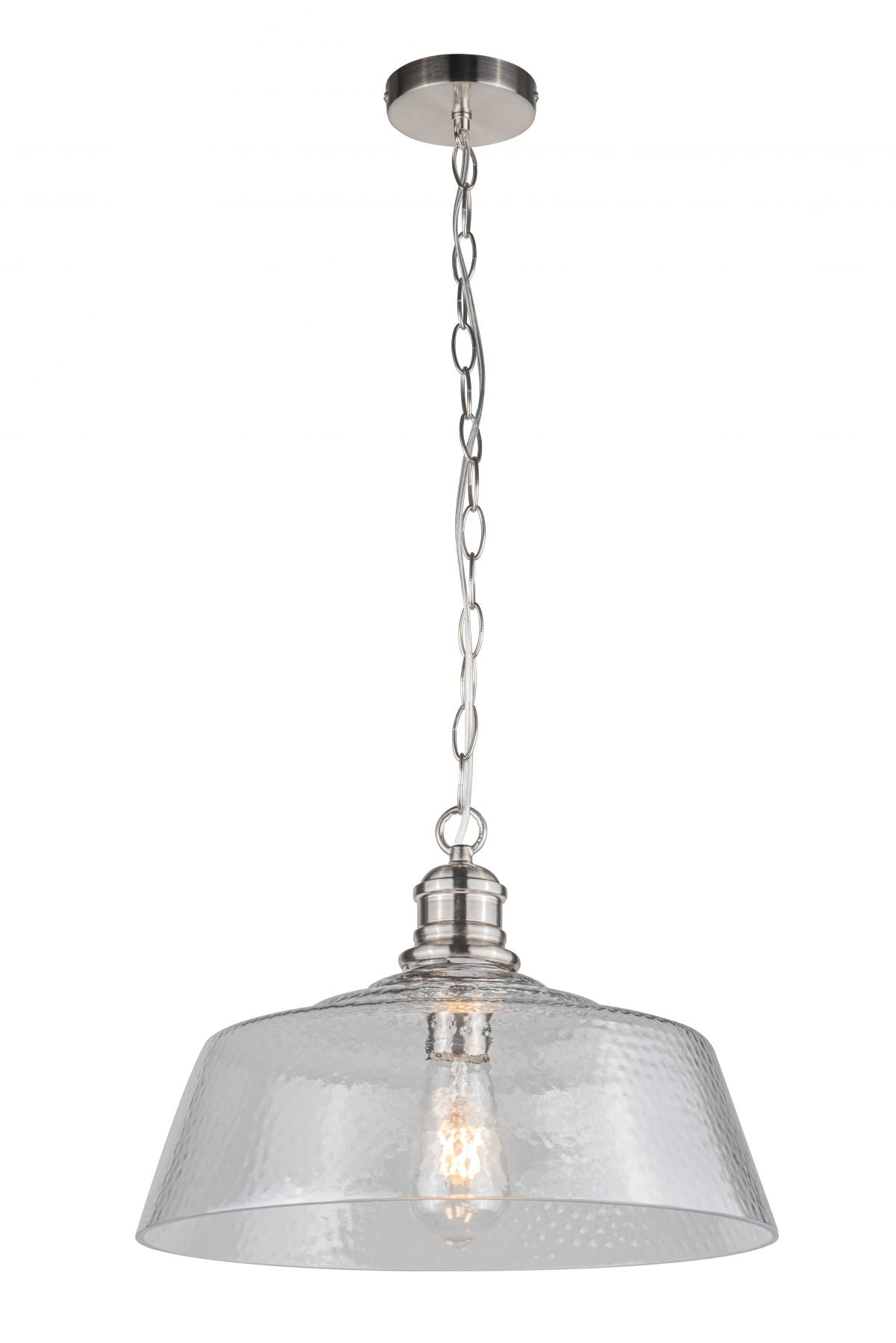 Millar 1Lt Pendant - Antique Brass/Satin Chrome