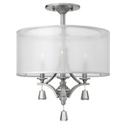 Mime 3L Semi Flush Ceiling Light – Brushed Nickel Finish