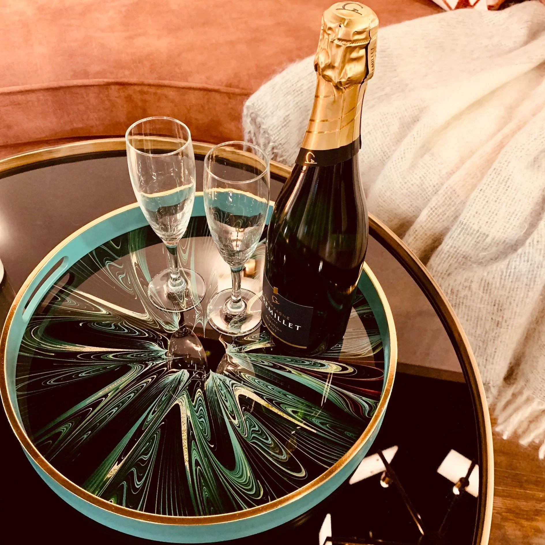 Mindy Brownes Serving Tray - Green Envy Finish