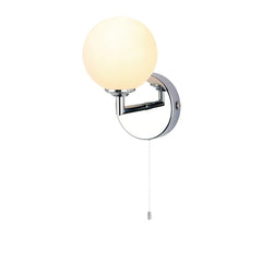 Mini Globe Outdoor Wall Light IP44- Polished Chrome/Antique Brass Finish