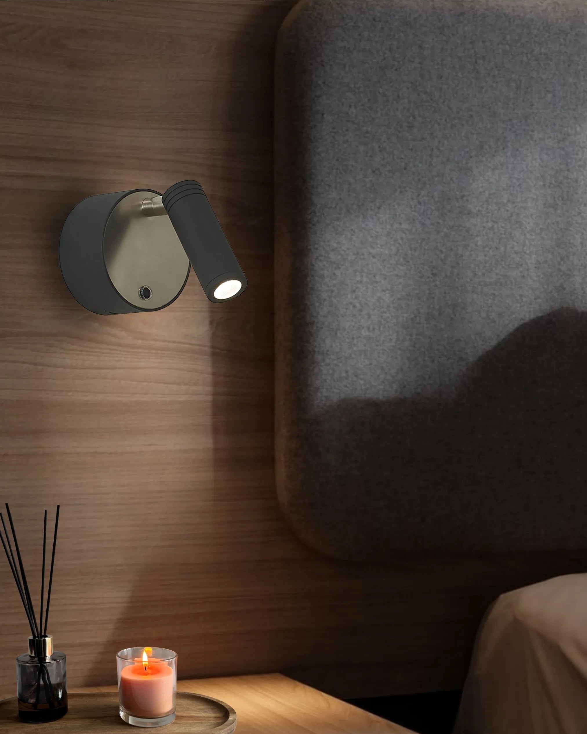 Marian Rechargeable Battery Operated Wall Light- Black/ White