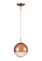 Miranda Small Ball Pendant 1 Light E27 Copper Mirrored/Clear Glass CLEARANCE