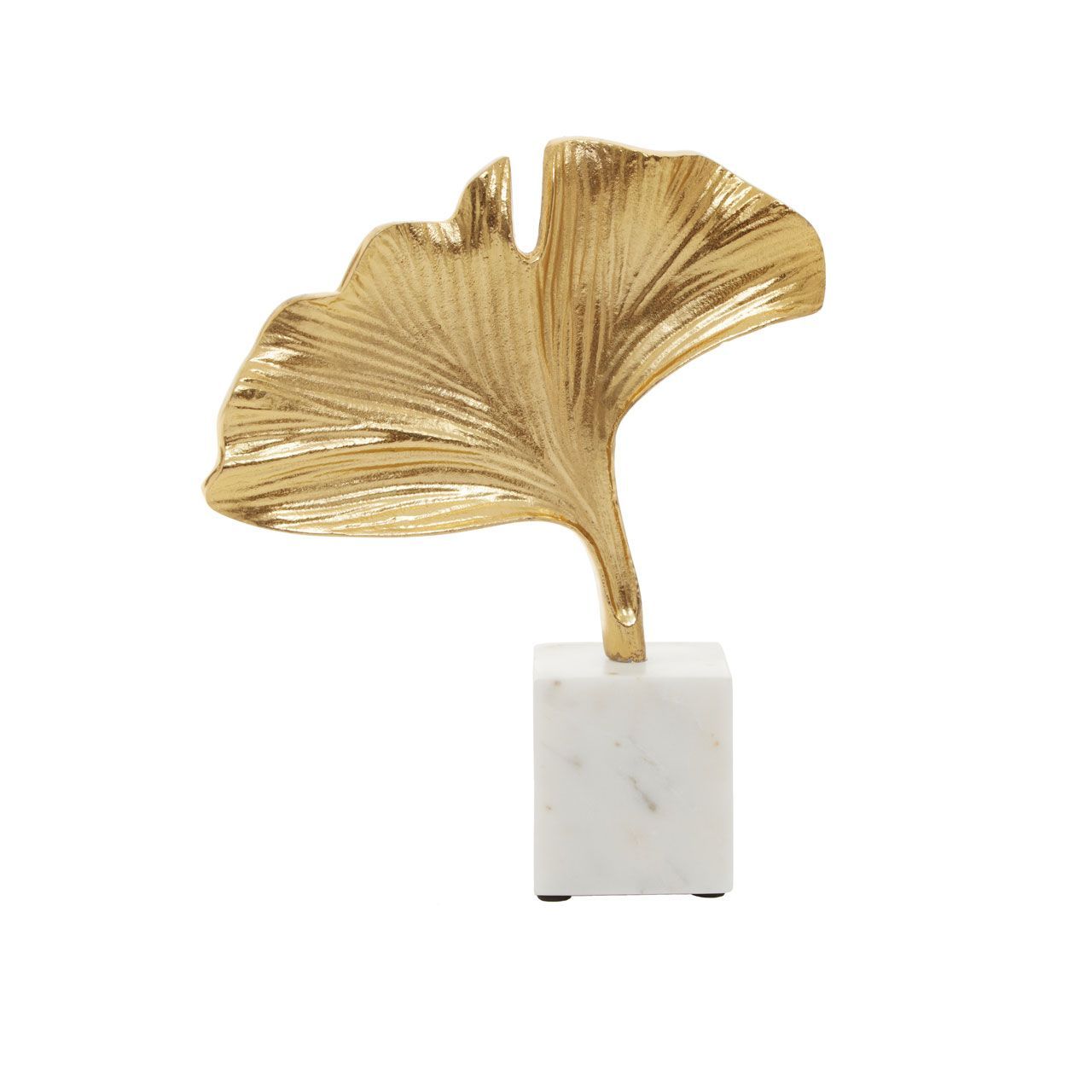 Mirano Ginkgo Sculpture with Marble Base- Gold Finish - Cusack Lighting