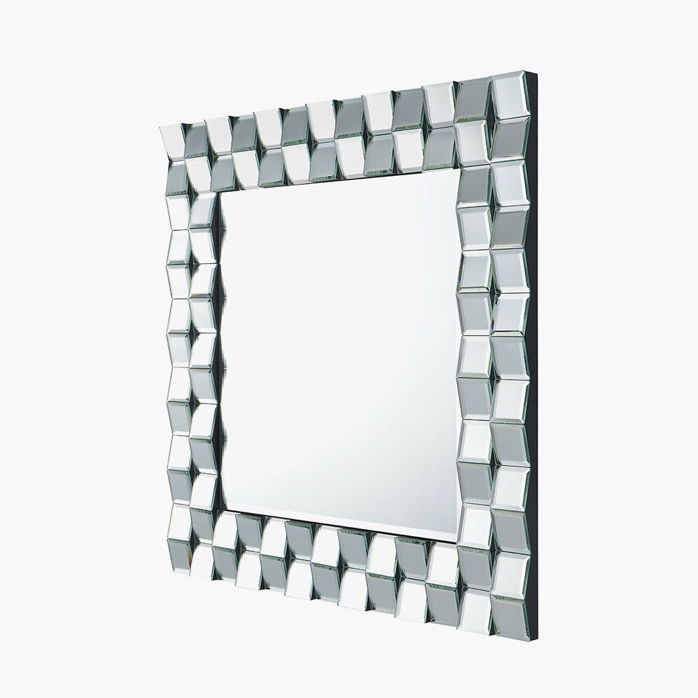 Mirrored Glass Square Wall Mirror - Tile Finish