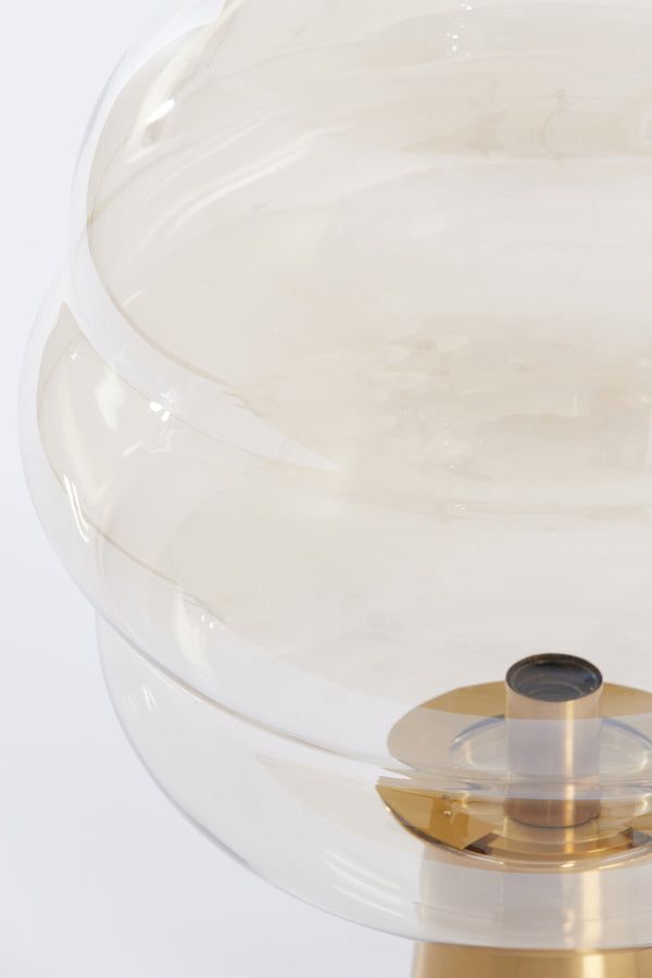 Misty Table Lamp Large - Amber Glass & Gold Finish