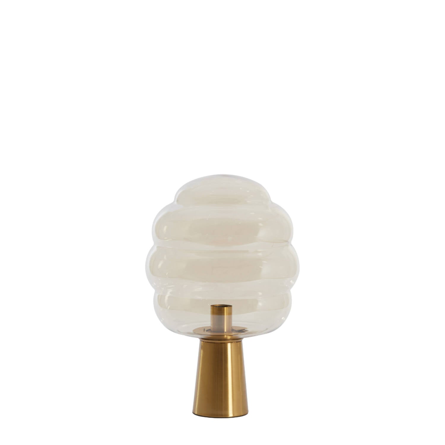 Misty Table Lamp Medium - Amber Glass & Gold Finish
