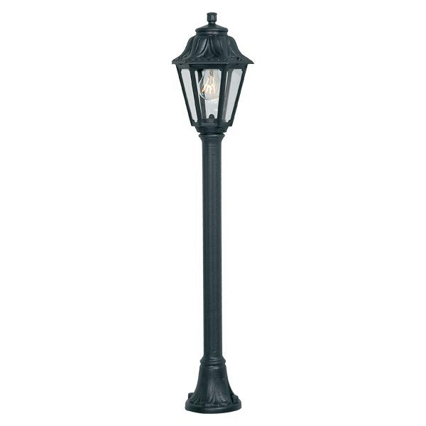 FUMAGALLI Mizar/Anna Black Clear E27 Post Light Garden Lights - Cusack Lighting