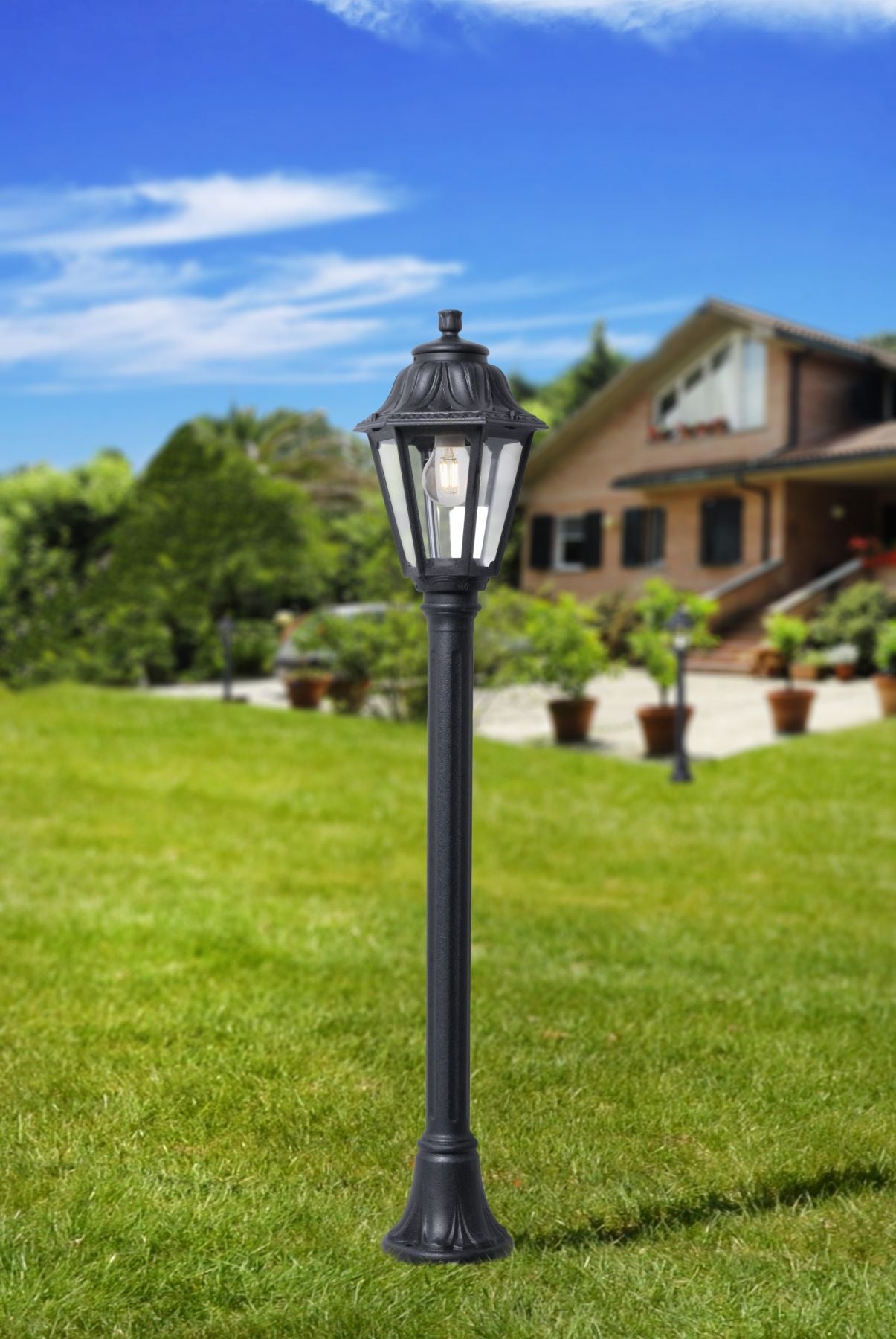 Mizar/Anna Post Light Garden Lights - Black/White