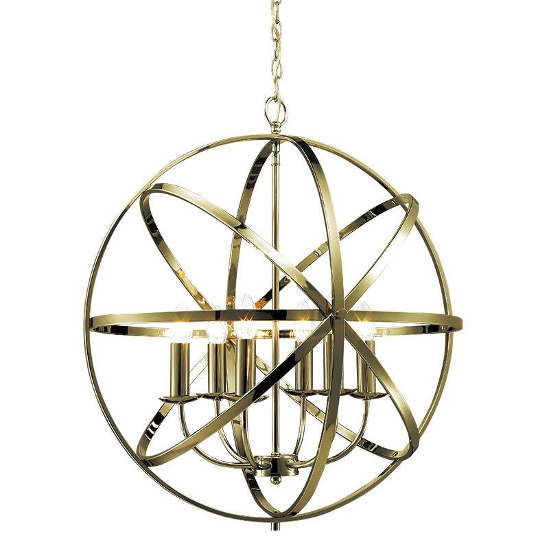 Moda 6Lt Centre Ceiling Light - Antique Brass Finish