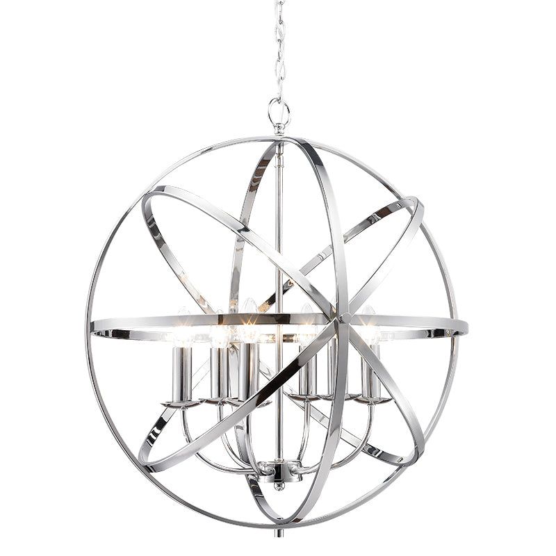 Moda 6/8Lt Centre Ceiling Light - Matt Brass/Satin Nickel/Antique Brass/Chrome Finish