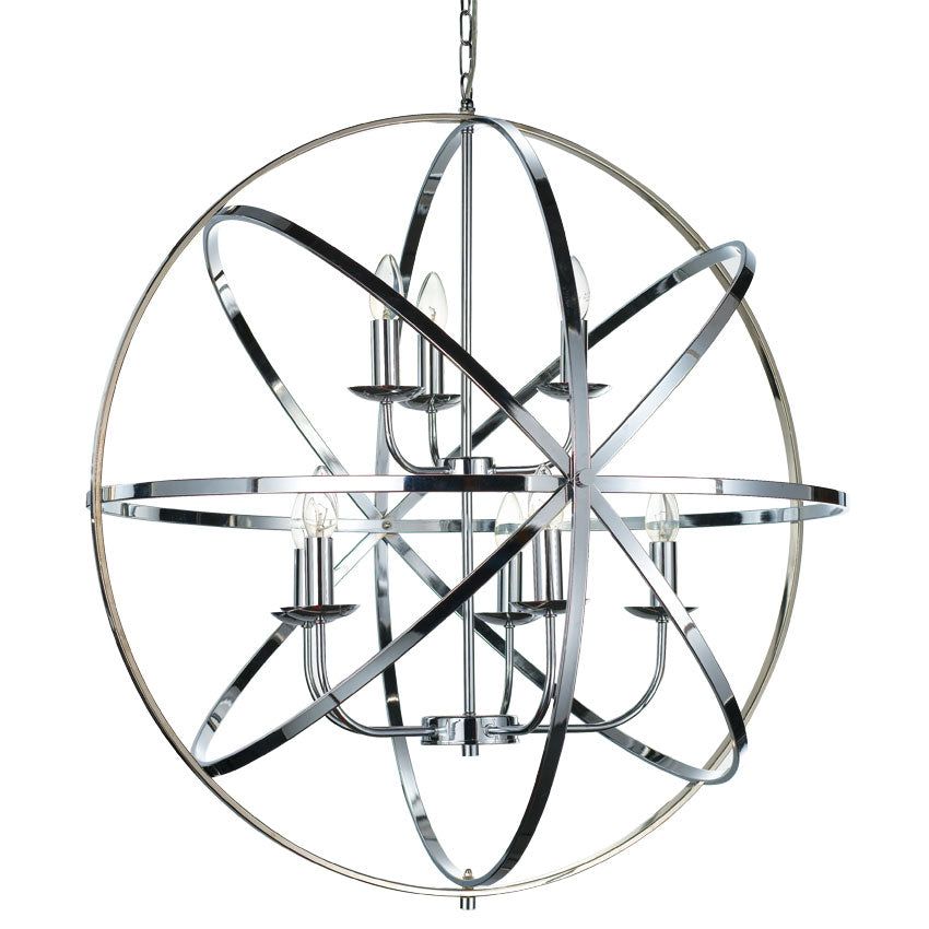 Moda 6/8Lt Centre Ceiling Light - Matt Brass/Satin Nickel/Antique Brass/Chrome Finish