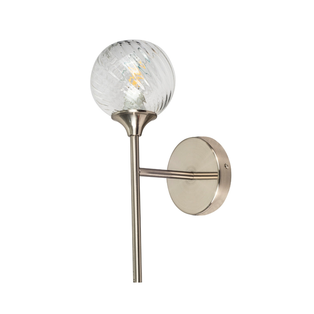 Mona 1 Light Wall Light-  Antique Brass/ Satin Chrome