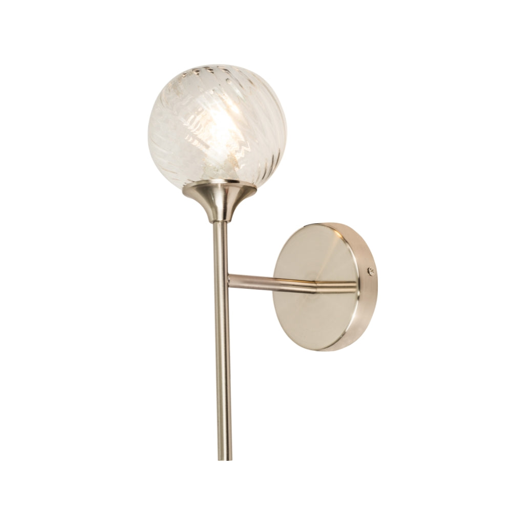Mona 1 Light Wall Light-  Antique Brass/ Satin Chrome