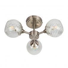 Mona 3Lt/5Lt Semi Flush- Antique Brass & Satin Chrome Finishes