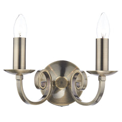 Dar Murray Double Wall Bracket Light - Antique Brass IP20