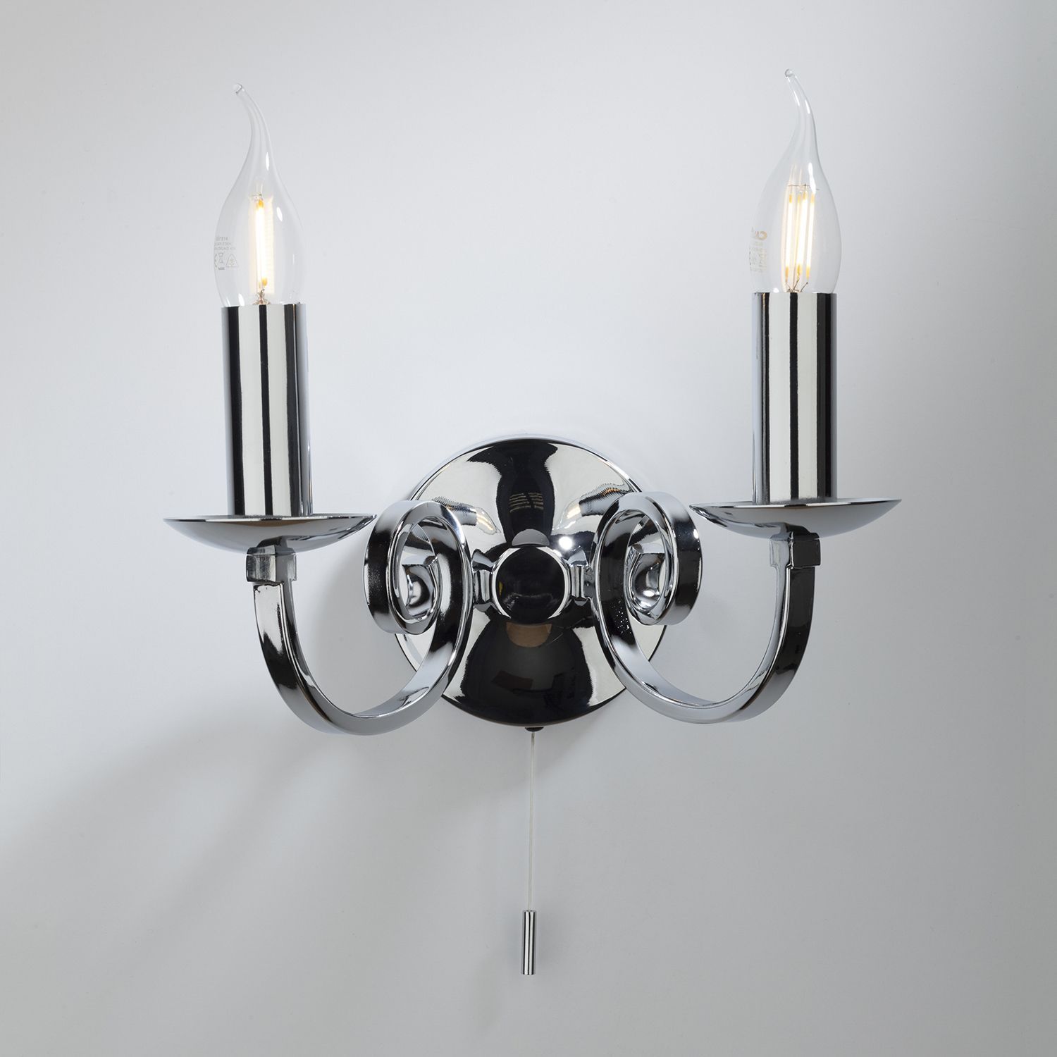 Dar Murray Double Wall Bracket Light - Polished Chrome IP20