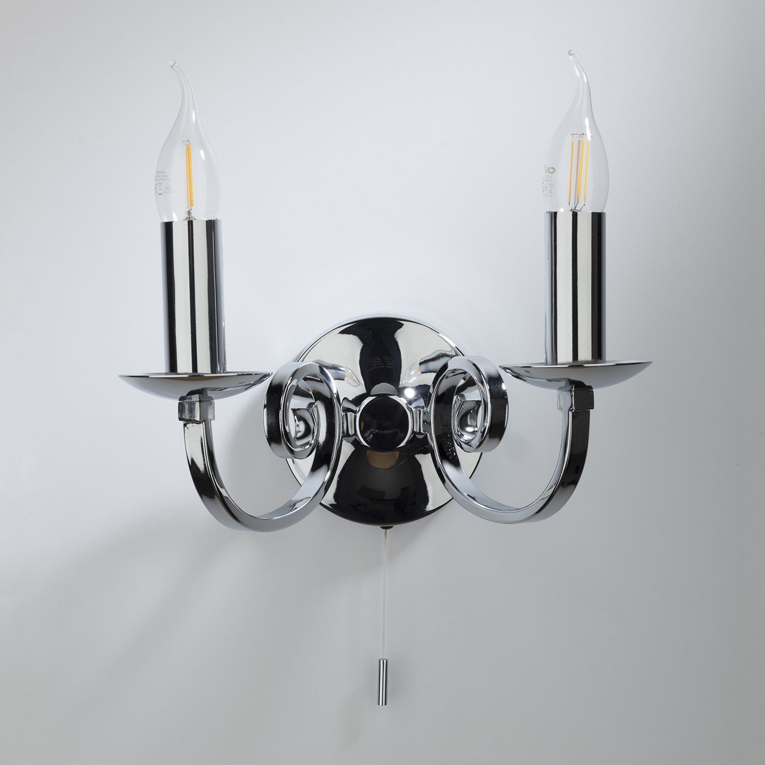 Dar Murray Double Wall Bracket Light - Polished Chrome IP20