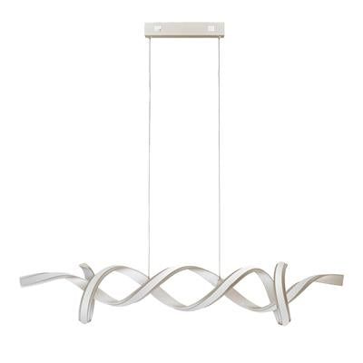 Music Led Ceiling Pendant - Satin Silver & Opal