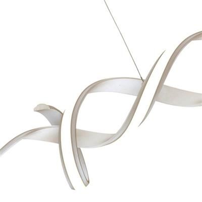 Music Led Ceiling Pendant - Satin Silver & Opal