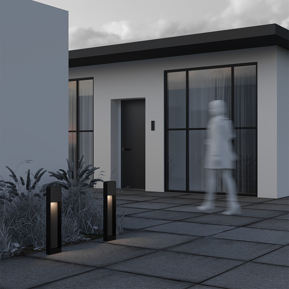 Porte Landscape LED Bollards lighting- Black/ Wood Finish