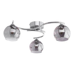 Nakita 3Lt Semi Flush Ceiling Light -Polished Chrome & Smoked Glass Finish, IP20