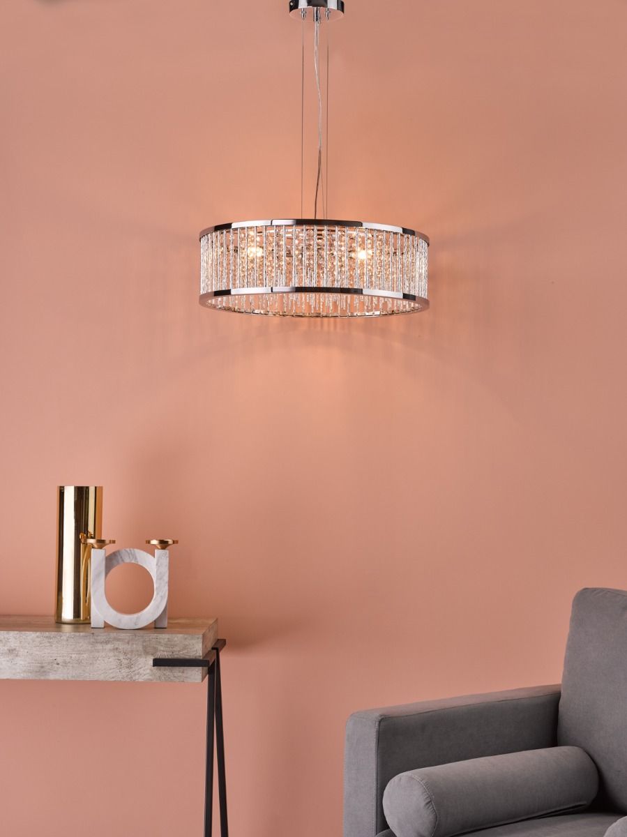 Nantes 3 Light Crystal Ceiling Light Polished Chrome