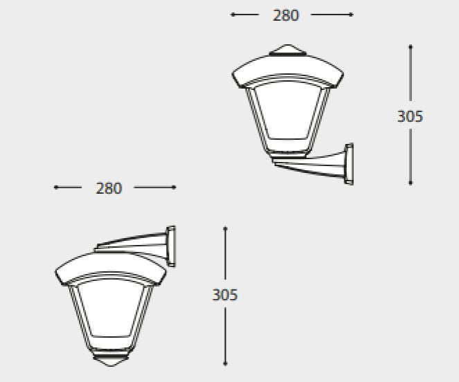 Nardo Dario Black/Grey Wall Light IP55