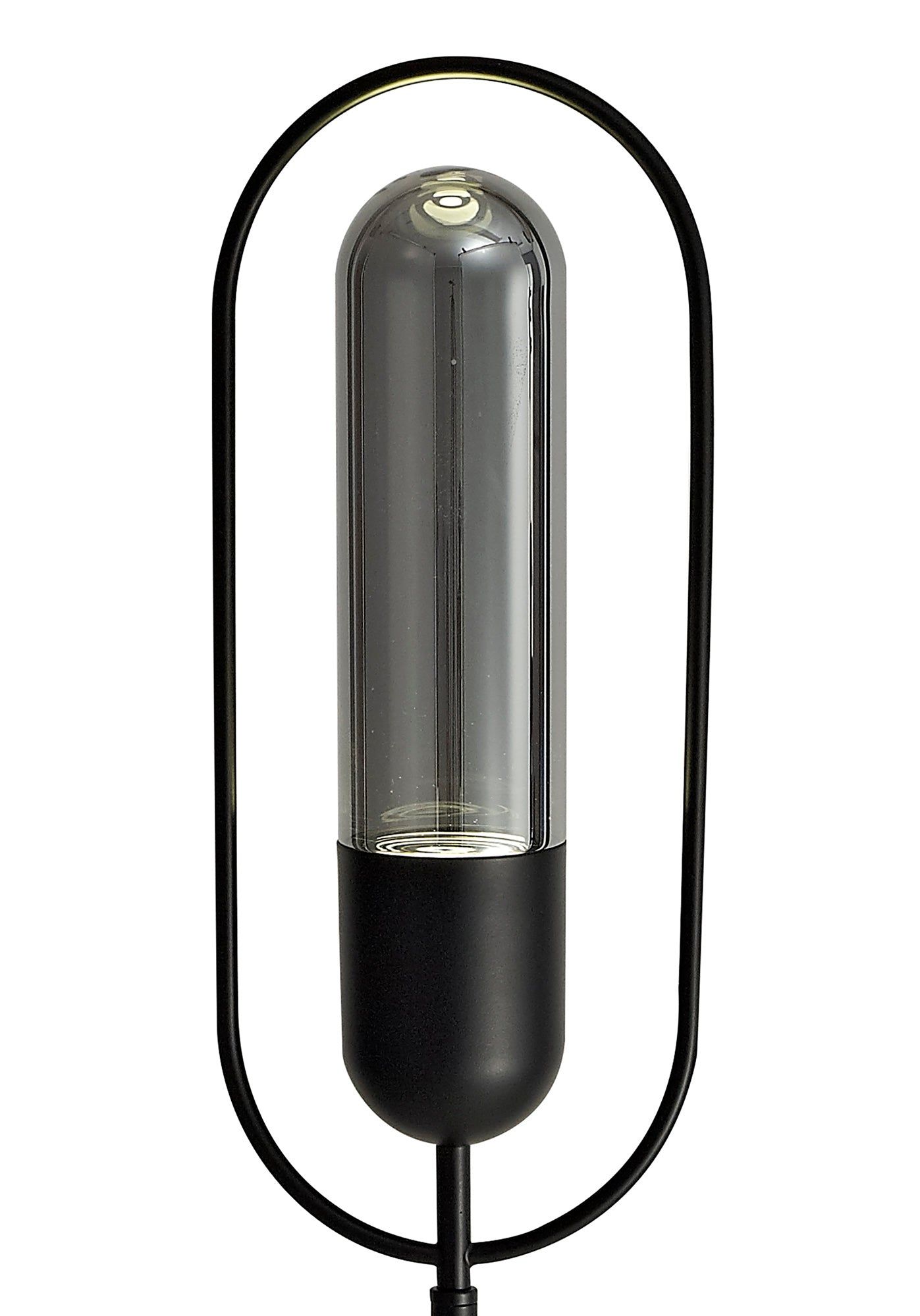 Tienes Floor Lamp, 1 x 7W LED, 4000K, 790lm, Antique Brass/Amber, Satin Nickel/Clear, Black/Smoked, 3yrs Warranty